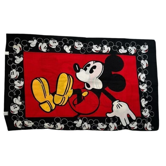 Vintage Disney Mickey Mouse Pillow case 90s Mickey pillowcase standard - Picture 1 of 5